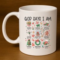 God Says I Am Cute Christmas Xmas Christian 11oz C Handle Ceramic Mug