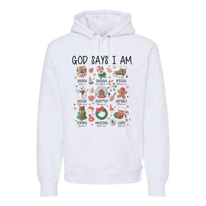 God Says I Am Cute Christmas Xmas Christian Premium Hoodie