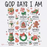 God Says I Am Cute Christmas Xmas Christian Cooling Performance Long Sleeve Crew