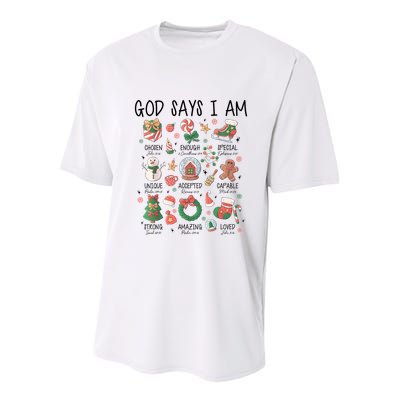 God Says I Am Cute Christmas Xmas Christian Youth Performance Sprint T-Shirt