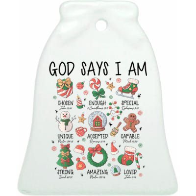 God Says I Am Cute Christmas Xmas Christian Ceramic Bell Ornament