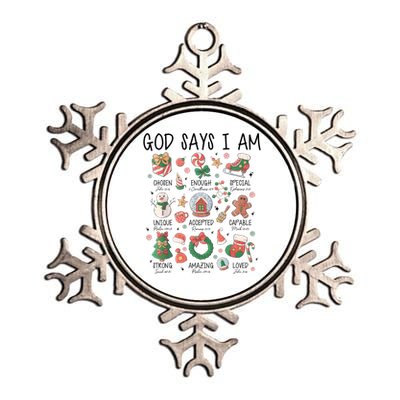 God Says I Am Cute Christmas Xmas Christian Metallic Star Ornament