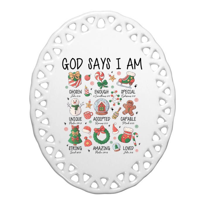 God Says I Am Cute Christmas Xmas Christian Ceramic Oval Ornament