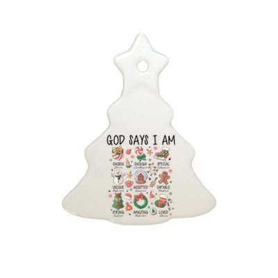 God Says I Am Cute Christmas Xmas Christian Ceramic Tree Ornament