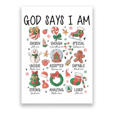 God Says I Am Cute Christmas Xmas Christian Poster