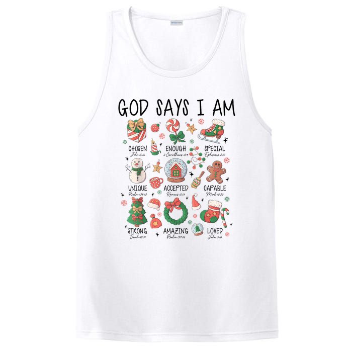 God Says I Am Cute Christmas Xmas Christian PosiCharge Competitor Tank