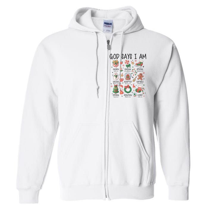 God Says I Am Cute Christmas Xmas Christian Full Zip Hoodie