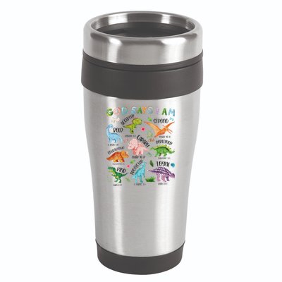 God Says I Am Dinosaur Lover Bible Verse 16oz Travel Tumbler