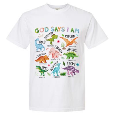 God Says I Am Dinosaur Lover Bible Verse Garment-Dyed Heavyweight T-Shirt