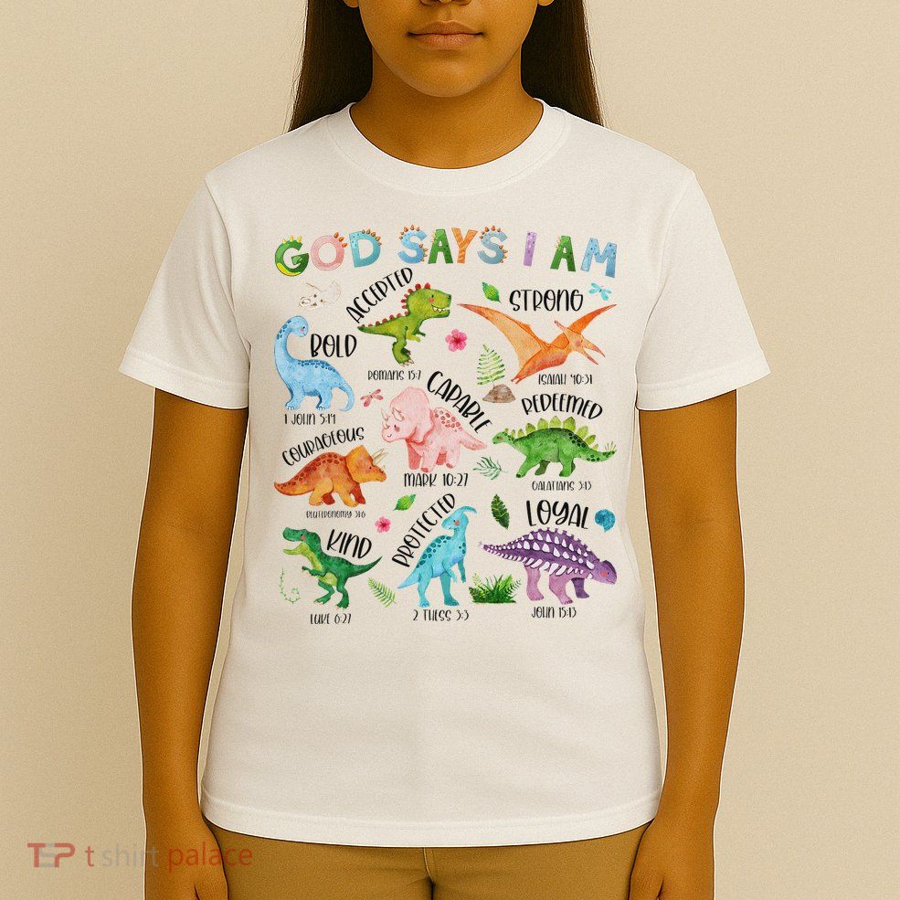 God Says I Am Dinosaur Lover Bible Verse T-Shirt