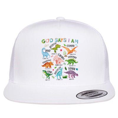 God Says I Am Dinosaur Lover Bible Verse Flatbill Hat