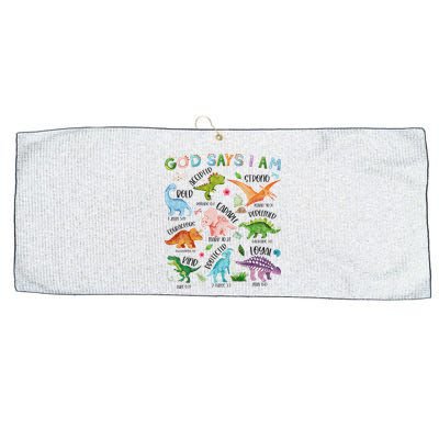 God Says I Am Dinosaur Lover Bible Verse Large Microfiber Waffle Golf Towel