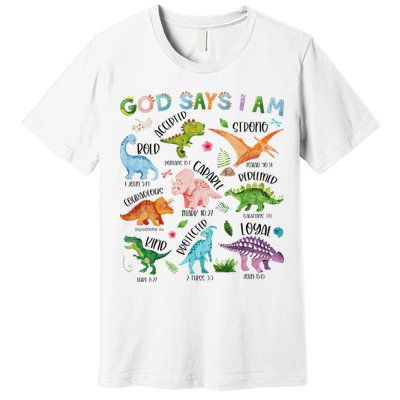 God Says I Am Dinosaur Lover Bible Verse Premium T-Shirt