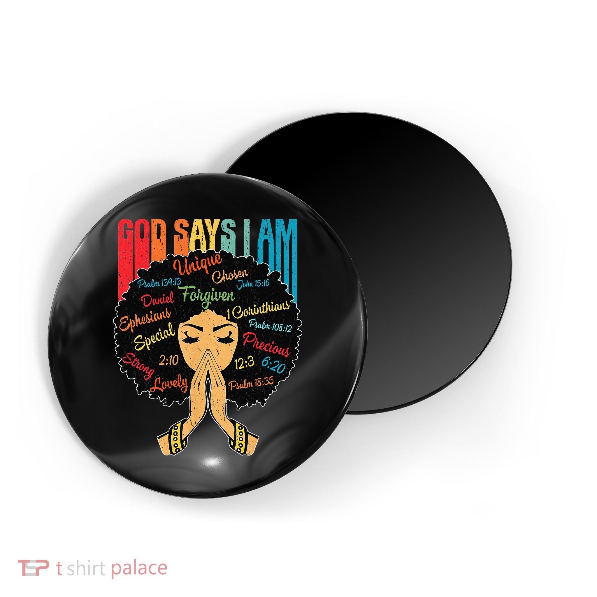 God Says I Am Black Melanin Black Retro Juneteenth Magnet