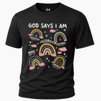 God Says I Am Rainbow Lover Girl Christian Cooling Performance Crew T-Shirt