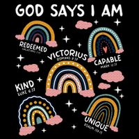 God Says I Am Rainbow Lover Girl Christian Cooling Performance Crew T-Shirt