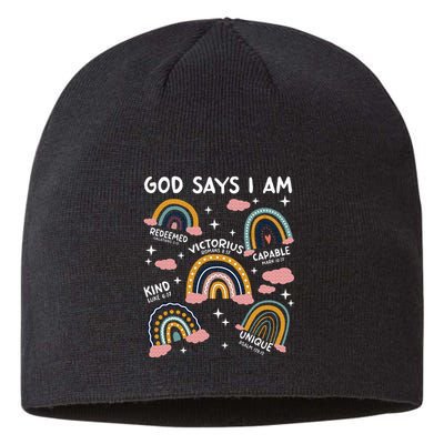 God Says I Am Rainbow Lover Girl Christian Sustainable Beanie