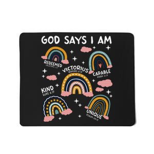 God Says I Am Rainbow Lover Girl Christian Mousepad