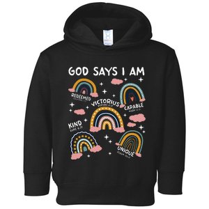 God Says I Am Rainbow Lover Girl Christian Toddler Hoodie