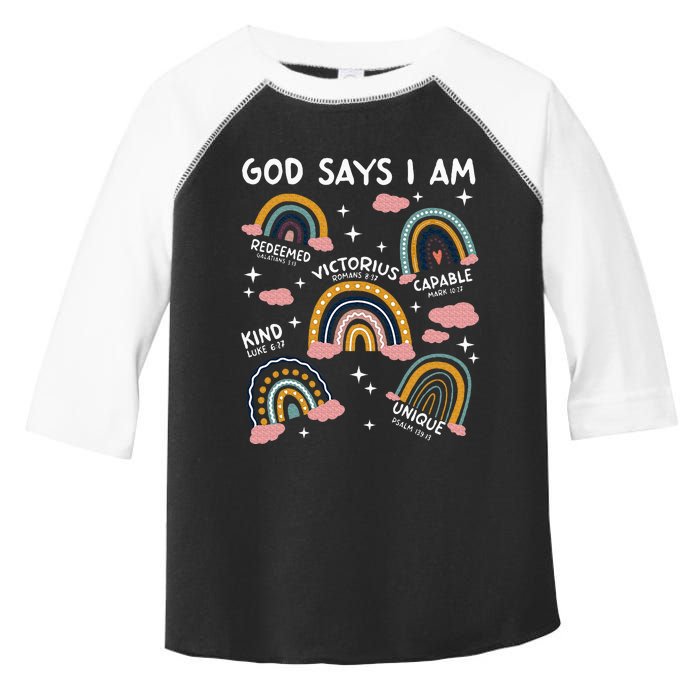 God Says I Am Rainbow Lover Girl Christian Toddler Fine Jersey T-Shirt