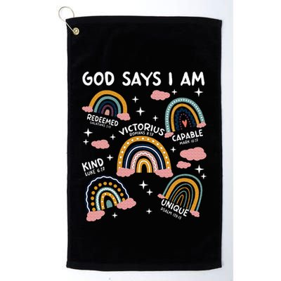 God Says I Am Rainbow Lover Girl Christian Golf Towel