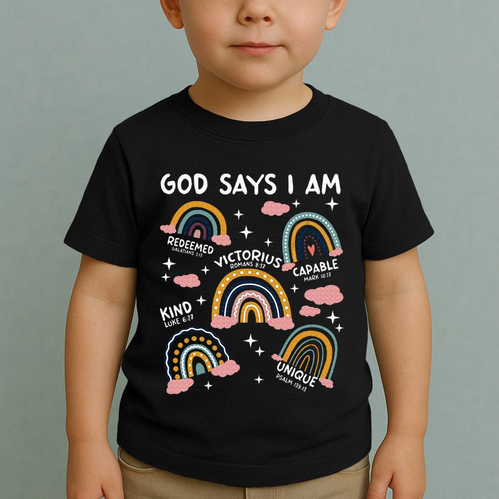 God Says I Am Rainbow Lover Girl Christian Toddler T-Shirt