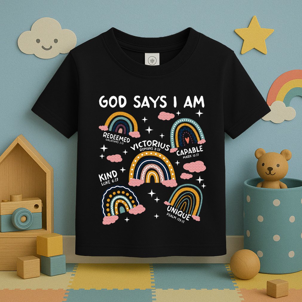 God Says I Am Rainbow Lover Girl Christian Toddler T-Shirt