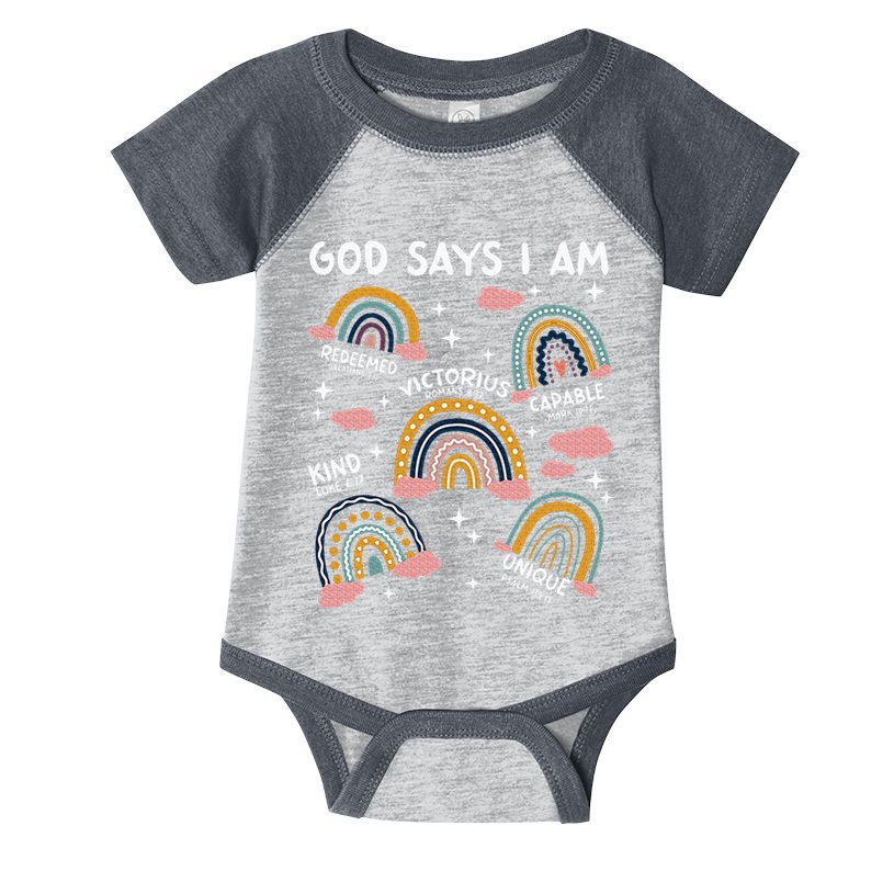 God Says I Am Rainbow Lover Girl Christian Infant Baby Jersey Bodysuit