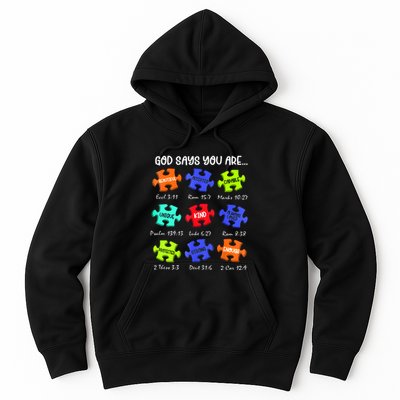 God Says I Am Autism Awareness Retro Be Kind Hoodie