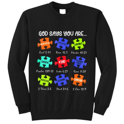 God Says I Am Autism Awareness Retro Be Kind Sweatshirt
