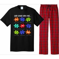 God Says I Am Autism Awareness Retro Be Kind Pajama Set