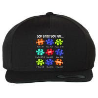 God Says I Am Autism Awareness Retro Be Kind Wool Snapback Cap