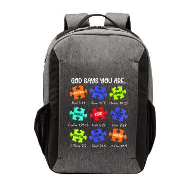 God Says I Am Autism Awareness Retro Be Kind Vector Backpack