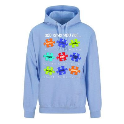 God Says I Am Autism Awareness Retro Be Kind Unisex Surf Hoodie