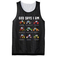 God Says I Am Tractor Farm Truck Mesh Reversible Basketball Jersey Tank