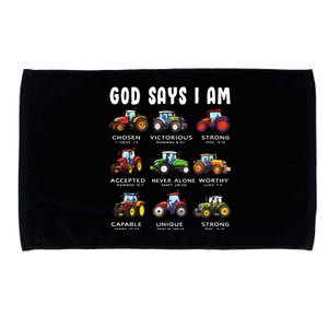 God Says I Am Tractor Farm Truck Microfiber Hand Towel