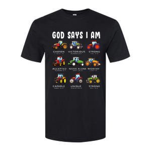 God Says I Am Tractor Farm Truck Softstyle CVC T-Shirt