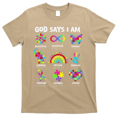 God Says I Am Autism Christian Girl Autism Awareness T-Shirt