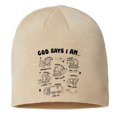 God Says I Am Truck Construction Christian Bible Verse Sustainable Beanie