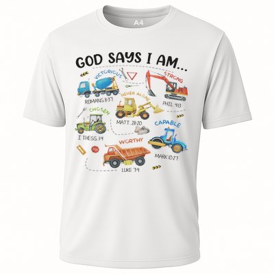 God Says I Am Construction Bible Verse Truck Performance Shirt