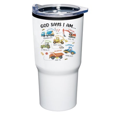 God Says I Am Construction Bible Verse Truck Tumbler