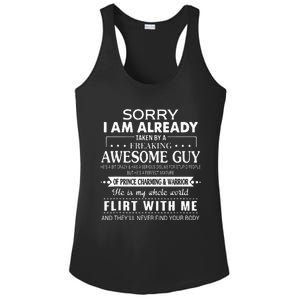 Girlfriend Sorry I Love My Awesome Freaking Boyfriend Ladies PosiCharge Competitor Racerback Tank