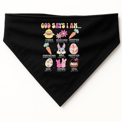 God Says I Am Easter Eggs Bunny Chick Easter Day Bible USA-Made Doggie Bandana