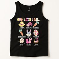 God Says I Am Easter Eggs Bunny Chick Easter Day Bible Tank Top