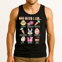 God Says I Am Easter Eggs Bunny Chick Easter Day Bible Tank Top