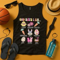God Says I Am Easter Eggs Bunny Chick Easter Day Bible Tank Top