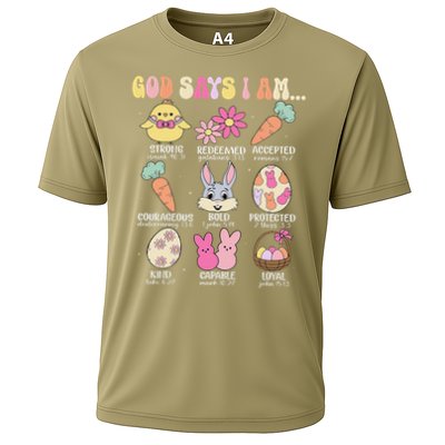 God Says I Am Easter Eggs Bunny Chick Easter Day Bible Performance Shirt