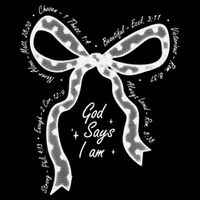 God Says I Am Lace Coquette Bow Christian Bible Verse Jesus V-Neck T-Shirt