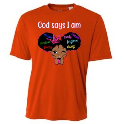 God Say I Am Black Female Cooling Performance Crew T-Shirt