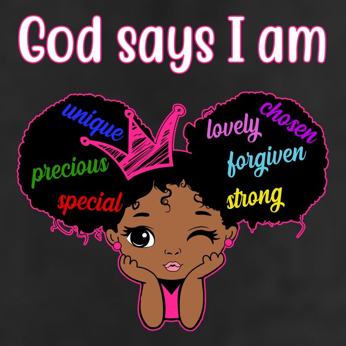 God Say I Am Black Female 7 Panel Mesh Trucker Snapback Hat